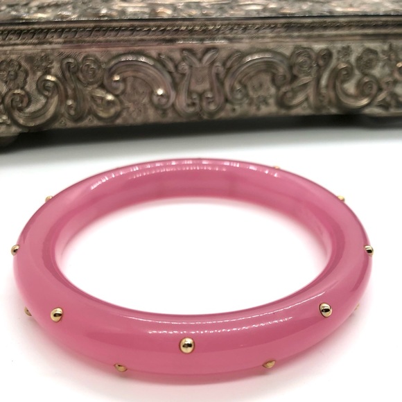 Vintage Pink Lucite KENNETH LANE Bangle Bracelet - Picture 6 of 15